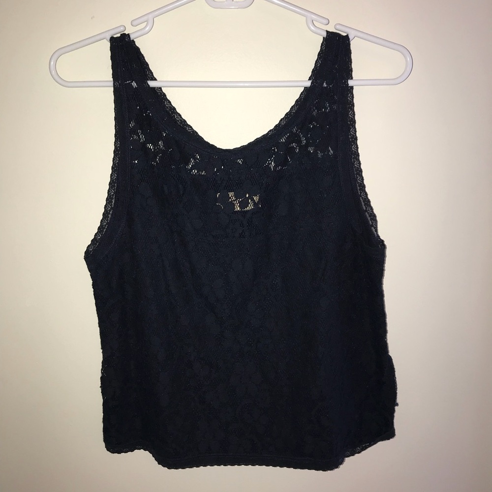 Hollister black lace tank top